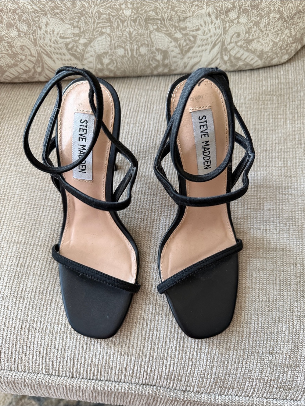Steve Madden Black Strappy Heeled Sandals